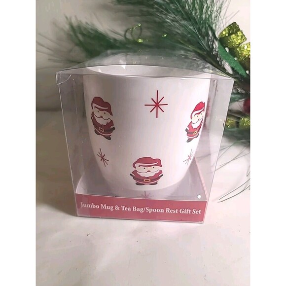 NWT Kringle's Kitchen Gift Set Coffee  16 Oz Mug Spoon Rest Christmas Santa Xmas - Picture 4 of 7